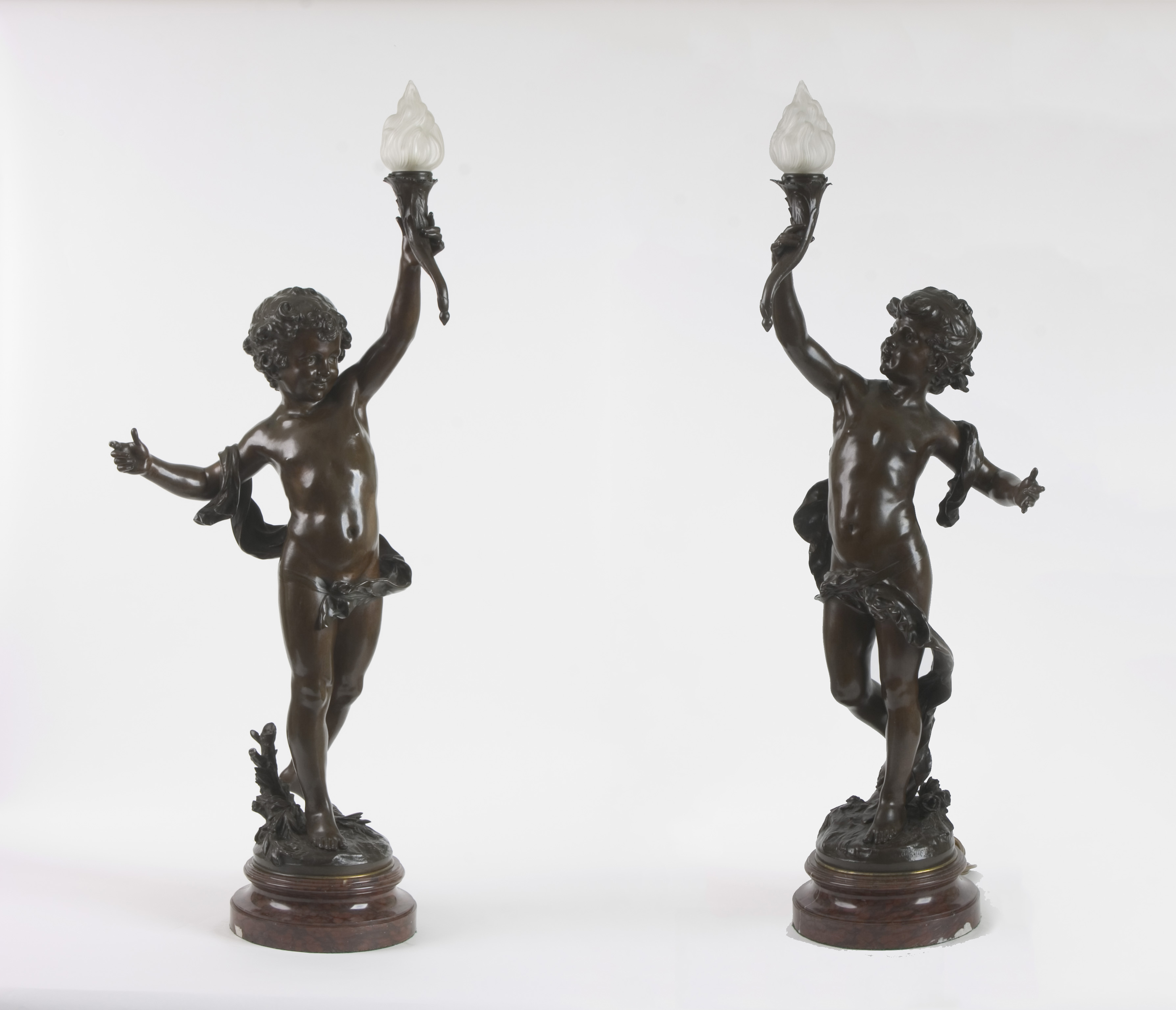 Auguste Moreau Pair of Lamps